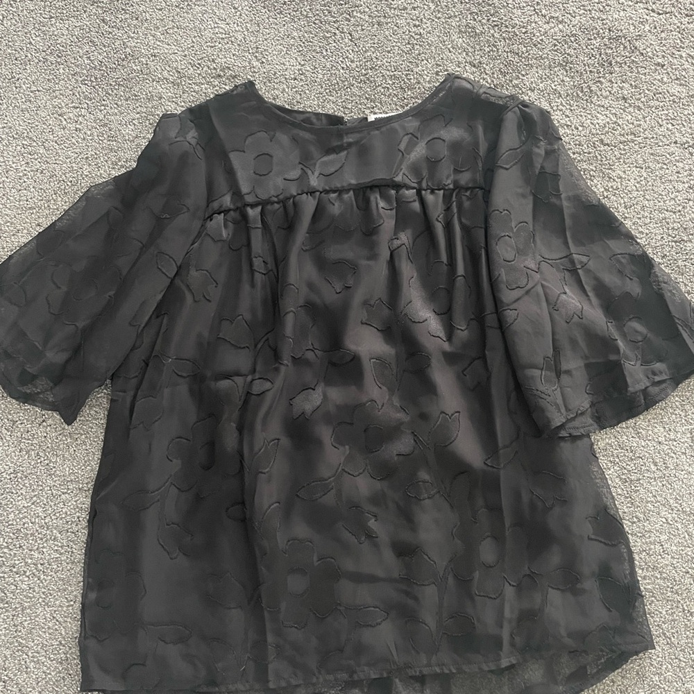 Elegant Black Floral Women's Blouse